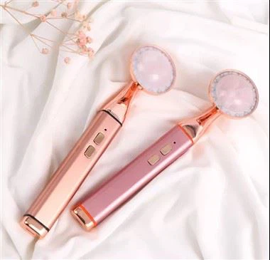 24к златни ЛЕД розекварцни ваљак за лице од жада