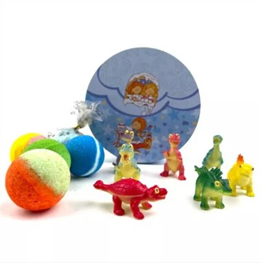 Бомба за купање са играчким играчким диносаурусом изнутра
